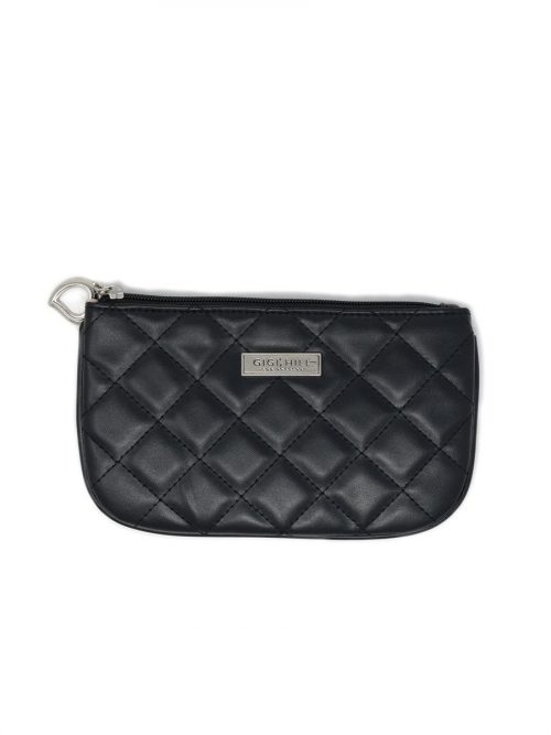 Small Scarlett Quilted Black Multi-Functional Pouch 1