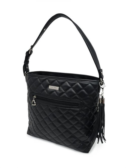 Stella Quilted Black Large Handbag 1